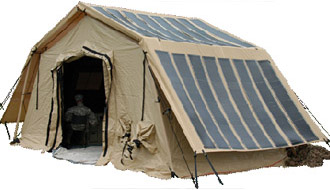 Tacatical shelter with solar panels